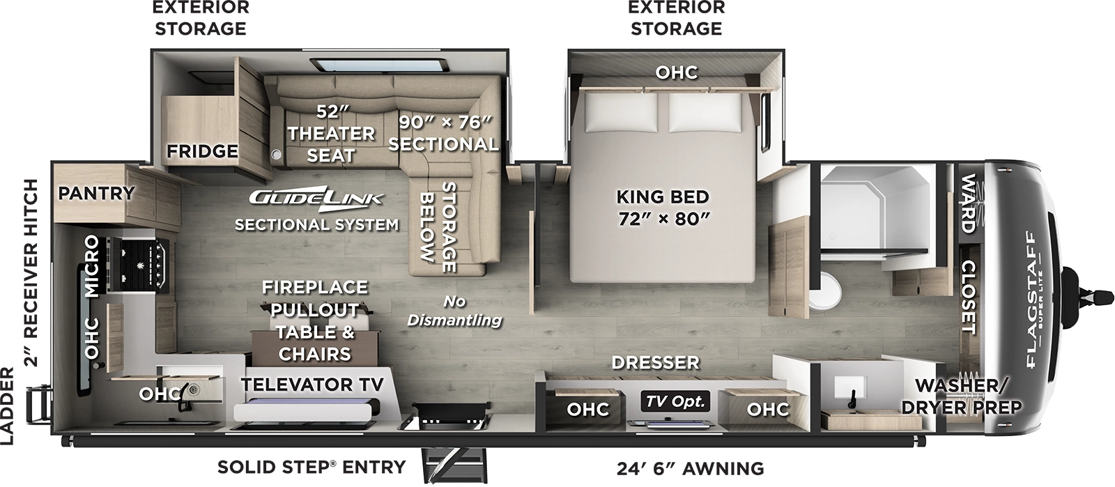 Flagstaff Super Lite Travel Trailers 27RKS Floorplan